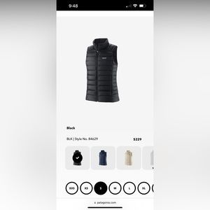Woman’s Patagonia light puffer vest